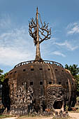 Vientiane , Laos. The Buddha Park (Xiang Khouan), giant pumpkin with a large open mouth serving as the entrance  